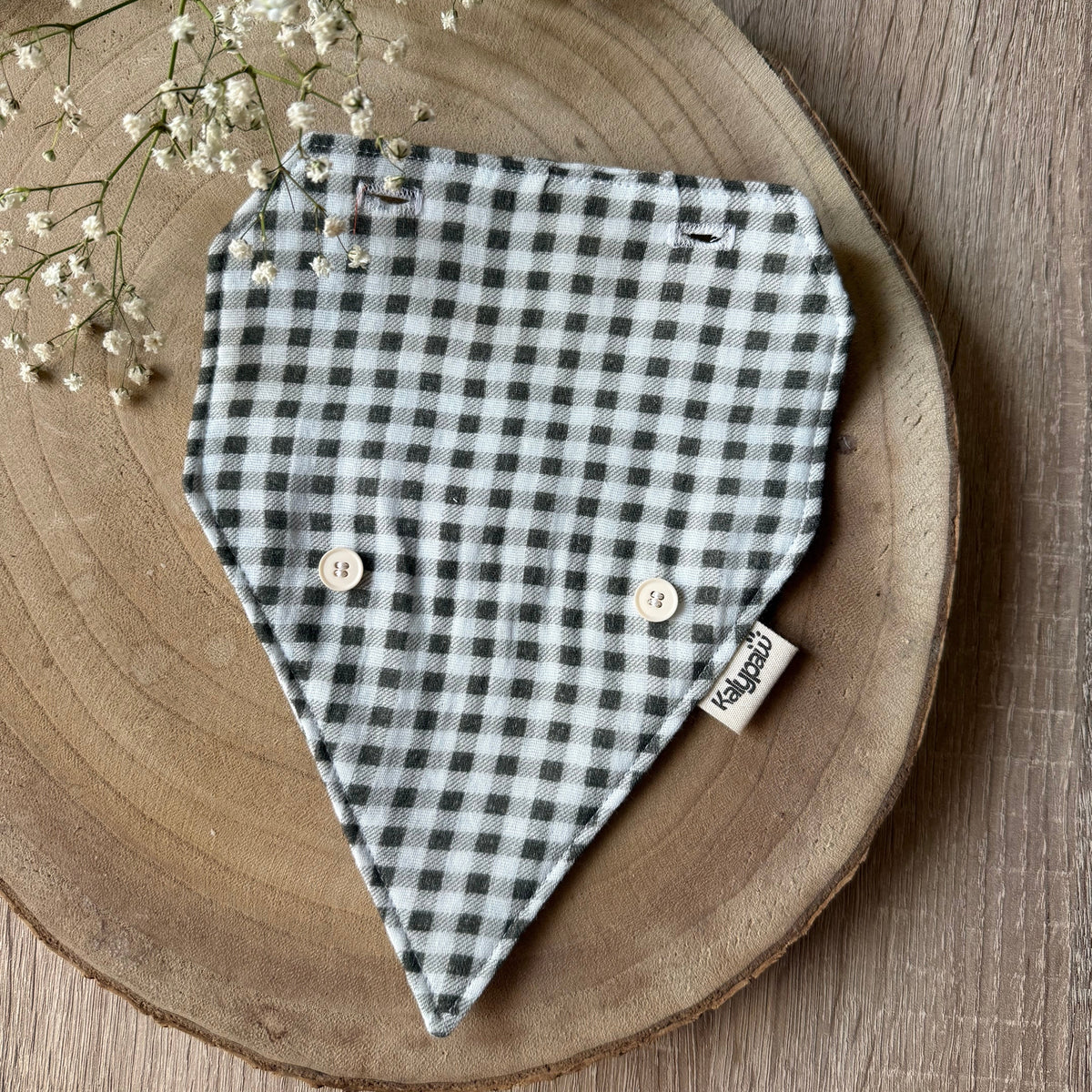 Dos bandana chien vichy vert