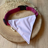 Bandana chien lila porté