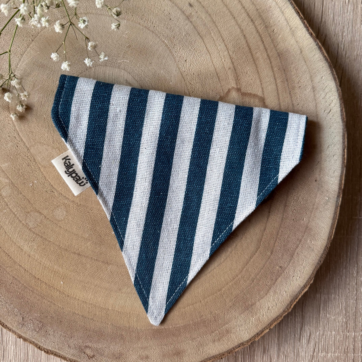 Bandana chien rayures bleu