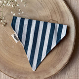 Bandana chien rayures bleu